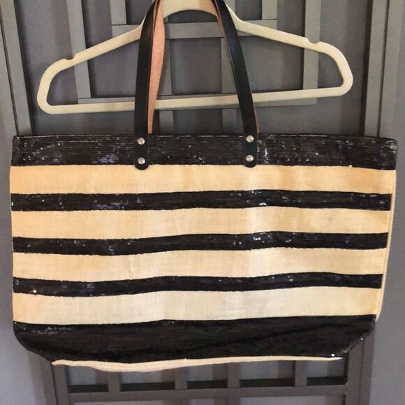 Muche et Muchette Jute and sequins large tote bag. - Picture 1 of 8